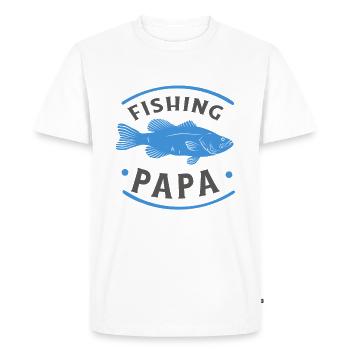 Angeln Fishing Papa Pêcheur - T-shirt Premium bio Homme - blanc - Devant - Nico (187cm)