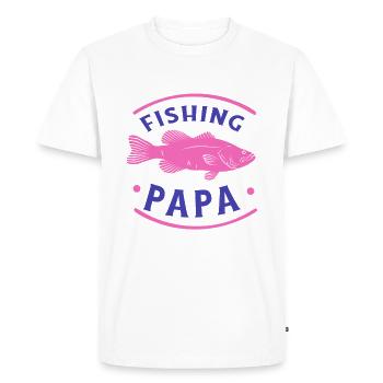 Angeln Fishing Papa Pêcheur - T-shirt Premium bio Homme - blanc - Devant - Nico (187cm)