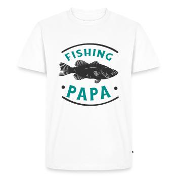 Angeln Fishing Papa Pêcheur - T-shirt Premium bio Homme - blanc - Devant - Nico (187cm)