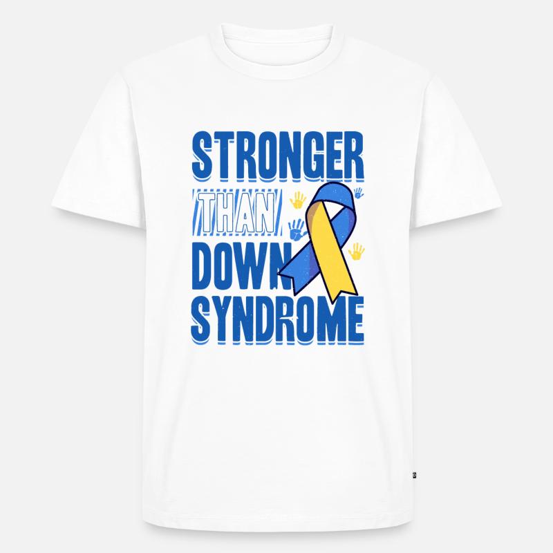 Down Syndrom Awareness Bewusstsein - Männer Premium Bio T-Shirt - Weiß