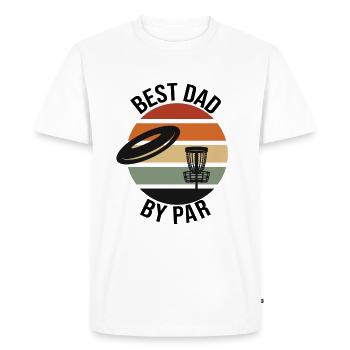 Best Dad By Par Fathers Day Disc Golf - Men's Premium Organic T-Shirt - white - Front - Nico (187cm)