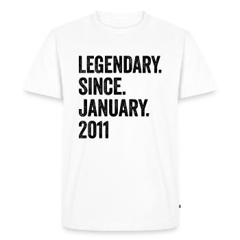 12 Years Legendary Since January 2011 12th - Men's Premium Organic T-Shirt - white - Front - Nico (187cm)