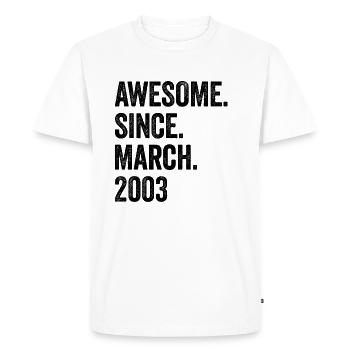 20 ans génial depuis mars 2003 20e anniversaire - T-shirt Premium bio Homme - blanc - Devant - Nico (187cm)