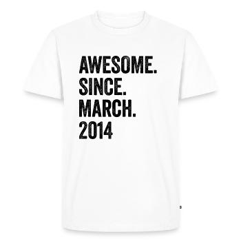 9 Years Awesome Since March 2014 9th Birthday - Men's Premium Organic T-Shirt - white - Front - Nico (187cm)
