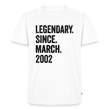 21 Years Legendary Since March 2002 21st Birthday - Men's Premium Organic T-Shirt - white - Front - Nico (187cm)