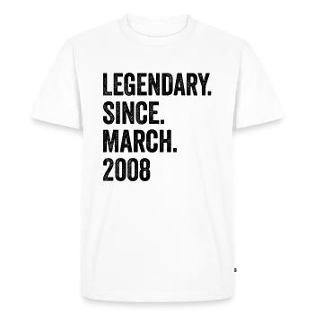 15 Years Legendary Since March 2008 15th Birthday - Men's Premium Organic T-Shirt - white - Front - Nico (187cm)