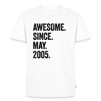 18 Years Old Awesome Since May 2005 18th Birthday - Men's Premium Organic T-Shirt - white - Front - Nico (187cm)