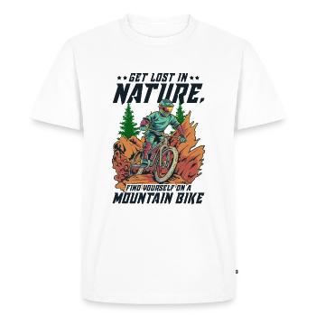 VTT VTT Descente VTT - T-shirt Premium bio Homme - blanc - Devant - Nico (187cm)