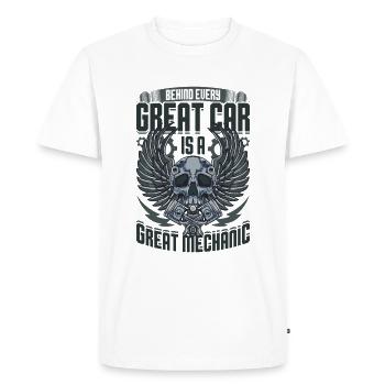 Mécanicien automobile Mécanicien automobile Mécanicien automobile Mécanicien automobile - T-shirt Premium bio Homme - blanc - Devant - Nico (187cm)