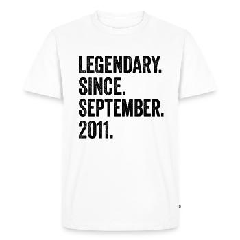 12e anniversaire 12 ans légendaires depuis septembre - T-shirt Premium bio Homme - blanc - Devant - Nico (187cm)