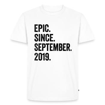 4ème anniversaire 4 ans épiques depuis septembre 2019 - T-shirt Premium bio Homme - blanc - Devant - Nico (187cm)
