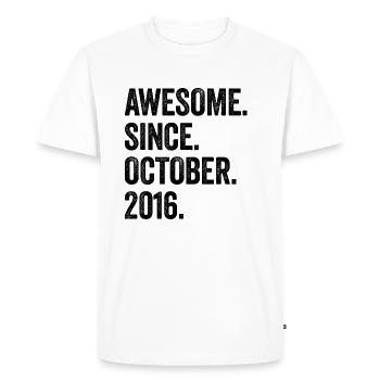7 Years Awesome Since October 2016 7th Birthday - Men's Premium Organic T-Shirt - white - Front - Nico (187cm)