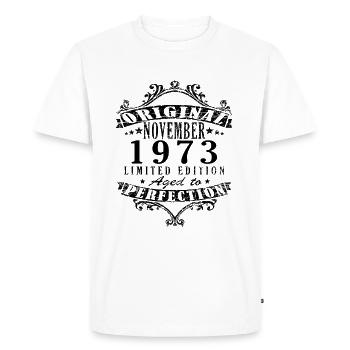 November 1973 50th Birthday 50 Years Gift - Men's Premium Organic T-Shirt - white - Front - Nico (187cm)