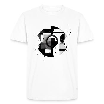 Abstrait Monochrome Art, Design Graphique Moderne - T-shirt Premium bio Homme - blanc - Devant - Nico (187cm)