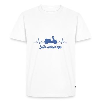 Conducteur de cyclomoteur disant scooter cadeau - T-shirt Premium bio Homme - blanc - Devant - Nico (187cm)