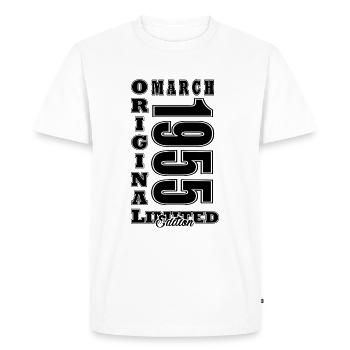 March 1955. March 1955 Birthday present. March. - Men's Premium Organic T-Shirt - white - Front - Nico (187cm)