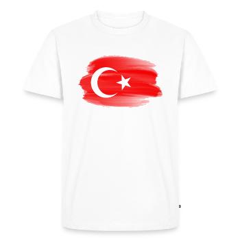 Turkey Flag Flag Türkiye Bayrak Ayyildiz Design - Men's Premium Organic T-Shirt - white - Front - Nico (187cm)