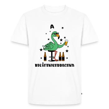 Drôle de flamant rose vert - T-shirt Premium bio Homme - blanc - Devant - Nico (187cm)