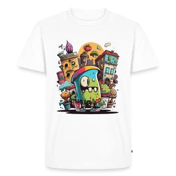 Le connaisseur de Street Art - T-shirt Premium bio Homme - blanc - Devant - Nico (187cm)