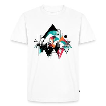 Géométrie urbaine - T-shirt Premium bio Homme - blanc - Devant - Nico (187cm)