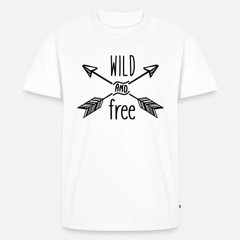 AD Wild and Free - Männer Premium Bio T-Shirt - Weiß