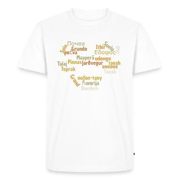Bodenherz Languages - a heart for the floor - Men's Premium Organic T-Shirt - white - Front - Nico (187cm)