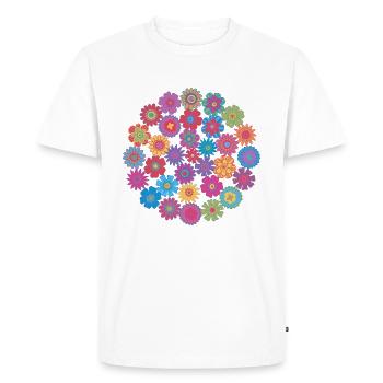 Flower Circle - Men's Premium Organic T-Shirt - white - Front - Nico (187cm)