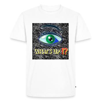 Qu’est-ce qu’il ya!? - Club WoW - 2023 - T-shirt Premium bio Homme - blanc - Devant - Nico (187cm)