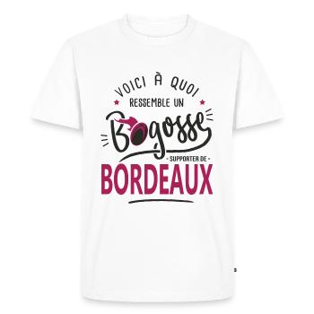 rugby Bordeaux bogosse sport rugby supporter - T-shirt Premium bio Homme - blanc - Devant - Nico (187cm)