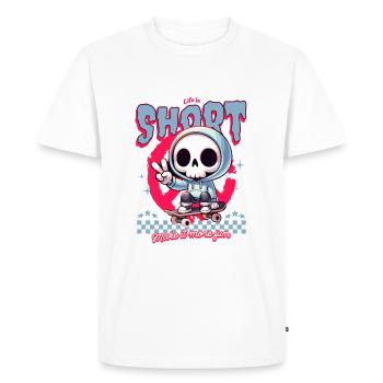 Life is short Make it more fun - Men's Premium Organic T-Shirt - white - Front - Nico (187cm)