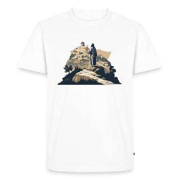 Jesus Illustration - Men's Premium Organic T-Shirt - white - Front - Nico (187cm)