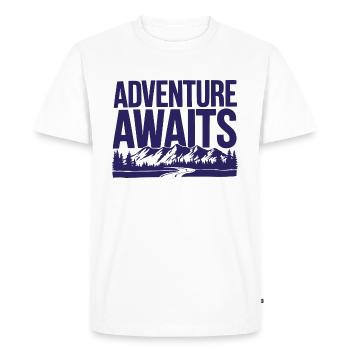Adventure Awaits – Mountains and Nature Design - Men's Premium Organic T-Shirt - white - Front - Nico (187cm)
