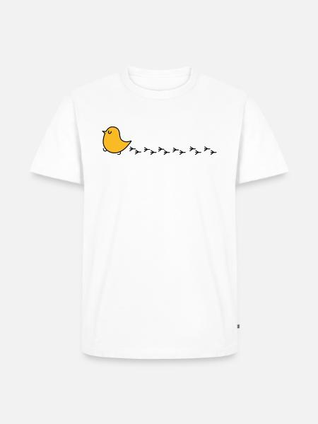 Sjov fugl med fuglespor (b) - Herre Premium økologisk T-shirt - hvid