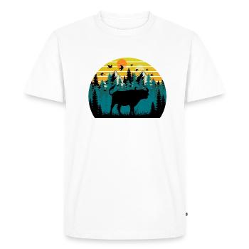 bison Sunset - T-shirt Premium bio Homme - blanc - Devant - Nico (187cm)