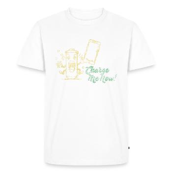 Battery Buddy : Chargez-moi maintenant ! - T-shirt Premium bio Homme - blanc - Devant - Nico (187cm)