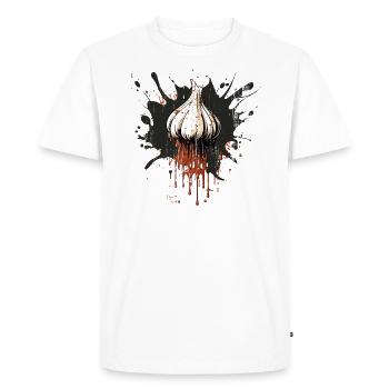 Garlic - Men's Premium Organic T-Shirt - white - Front - Nico (187cm)