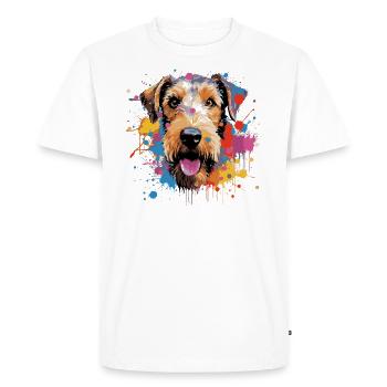 Fox Terrier à poil dur - T-shirt Premium bio Homme - blanc - Devant - Nico (187cm)
