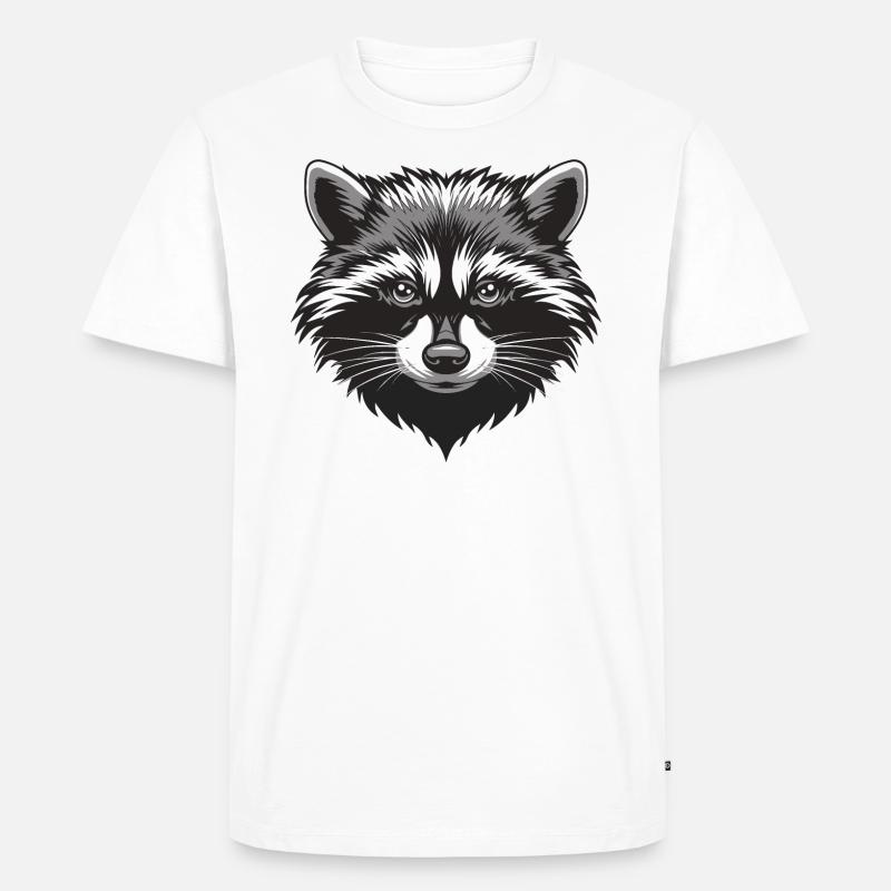 Waschbär - Männer Premium Bio T-Shirt - Weiß