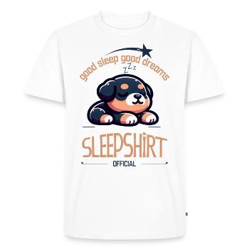 Puppy Dog Official Sleep Shirt Pajama Sleeping - Men's Premium Organic T-Shirt - white - Front - Nico (187cm)