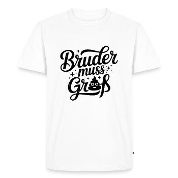 Bruder muss Groß - Deutsche Memes - T-shirt Premium bio Homme - blanc - Devant - Nico (187cm)