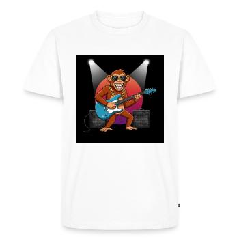 When monkeys rock: An animal jam session - Men's Premium Organic T-Shirt - white - Front - Nico (187cm)