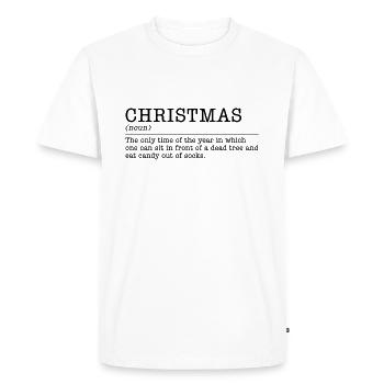 Christmas - Definition Funny Gift - Men's Premium Organic T-Shirt - white - Front - Nico (187cm)