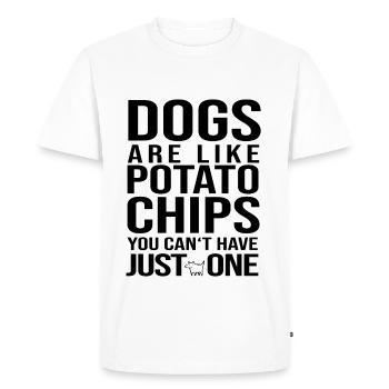 Les chiens sont comme des frites Chien Chiot chien amoureux - T-shirt Premium bio Homme - blanc - Devant - Nico (187cm)