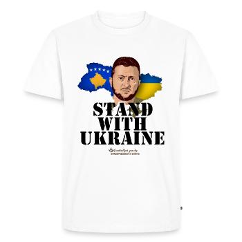 Ukraine Kosovo T-Shirt - T-shirt Premium bio Homme - blanc - Devant - Nico (187cm)
