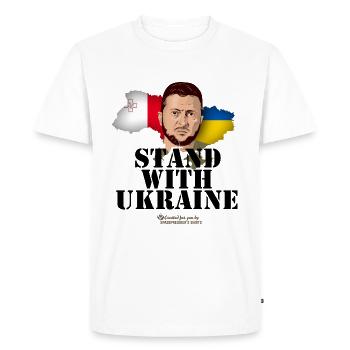 Ukraine Malta T-Shirt Design - Men's Premium Organic T-Shirt - white - Front - Nico (187cm)