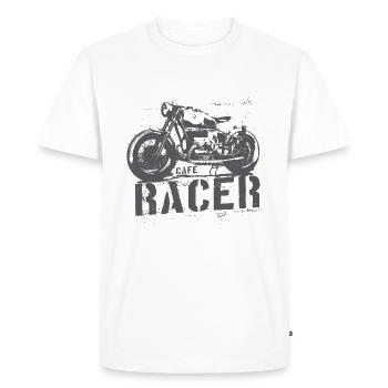 Caffe Racer 02 - Men's Premium Organic T-Shirt - white - Front - Nico (187cm)