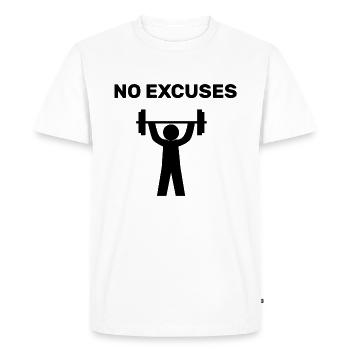 No Excuses Gym Shirt Fitness Sports - T-shirt Premium bio Homme - blanc - Devant - Nico (187cm)