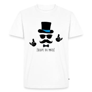 équipe marié - T-shirt Premium bio Homme - blanc - Devant - Nico (187cm)