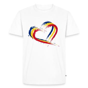 Drapeau, de, Romania., Roumanie, couleurs - T-shirt Premium bio Homme - blanc - Devant - Nico (187cm)
