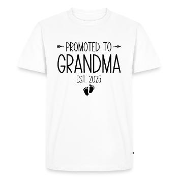 Promu au rang de grand-mère est. 2025 - T-shirt Premium bio Homme - blanc - Devant - Nico (187cm)